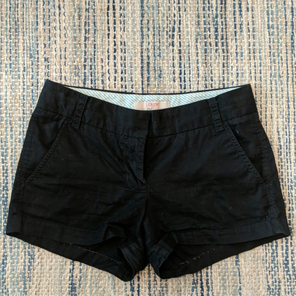 Women's J.Crew Broken-in Chino Shorts Black SZ 00